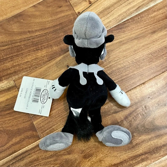 The Disney Store Vintage BB Horace Horsecollar Black & White Bean Bag Plush. - Picture 3 of 7